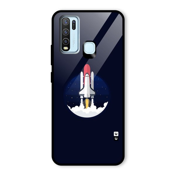 Space Rocket Minimal Glass Back Case for Vivo Y30