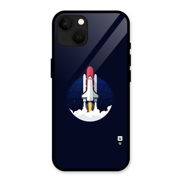 Space Rocket Minimal Glass Back Case for iPhone 13