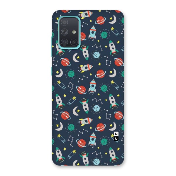 Space Rocket Pattern Back Case for Galaxy A71