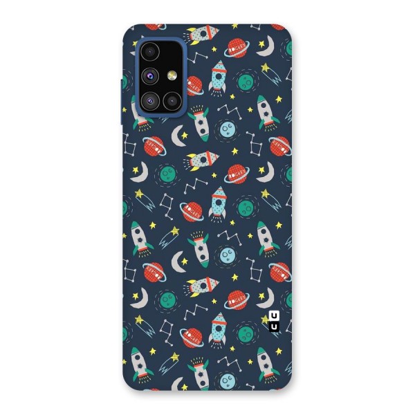 Space Rocket Pattern Back Case for Galaxy M51