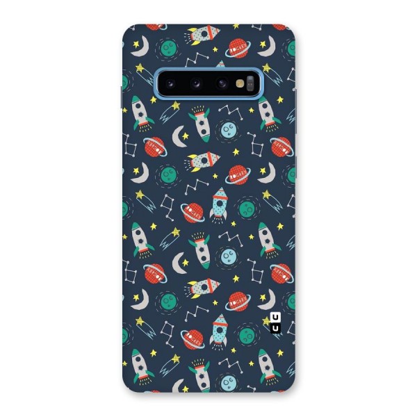 Space Rocket Pattern Back Case for Galaxy S10 Plus