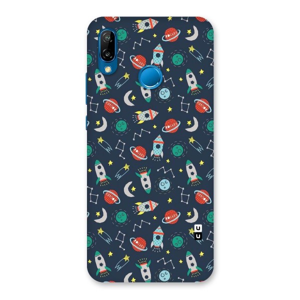 Space Rocket Pattern Back Case for Huawei P20 Lite