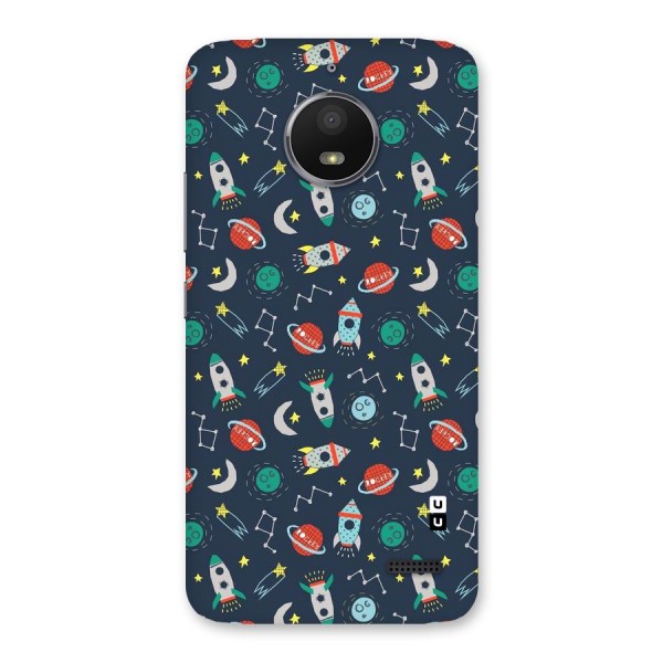 Space Rocket Pattern Back Case for Moto E4