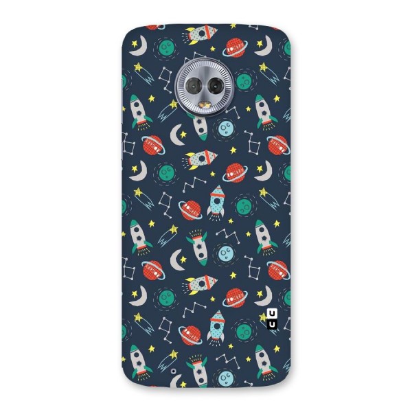 Space Rocket Pattern Back Case for Moto G6