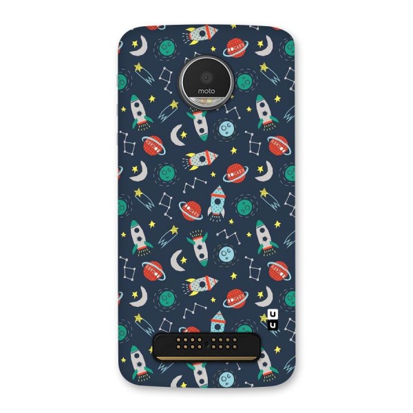 Space Rocket Pattern Back Case for Moto Z Play