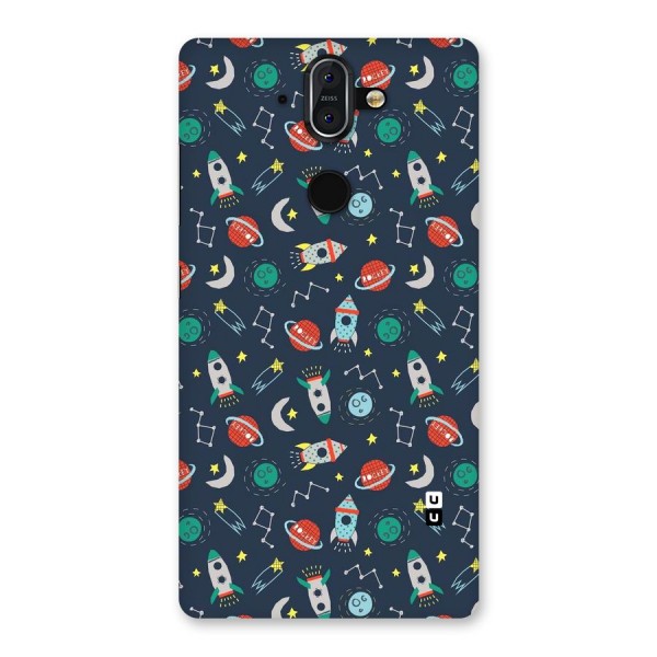 Space Rocket Pattern Back Case for Nokia 8 Sirocco