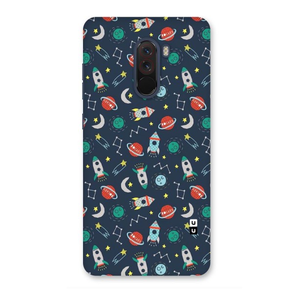 Space Rocket Pattern Back Case for Poco F1