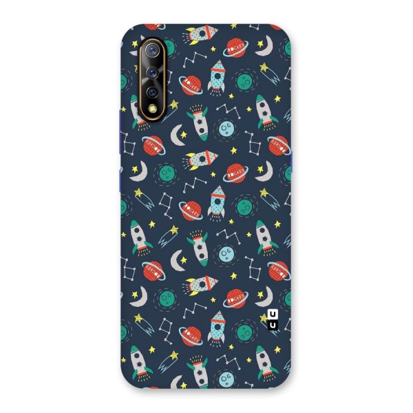 Space Rocket Pattern Back Case for Vivo S1