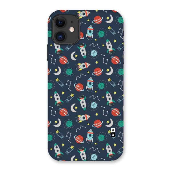 Space Rocket Pattern Back Case for iPhone 11