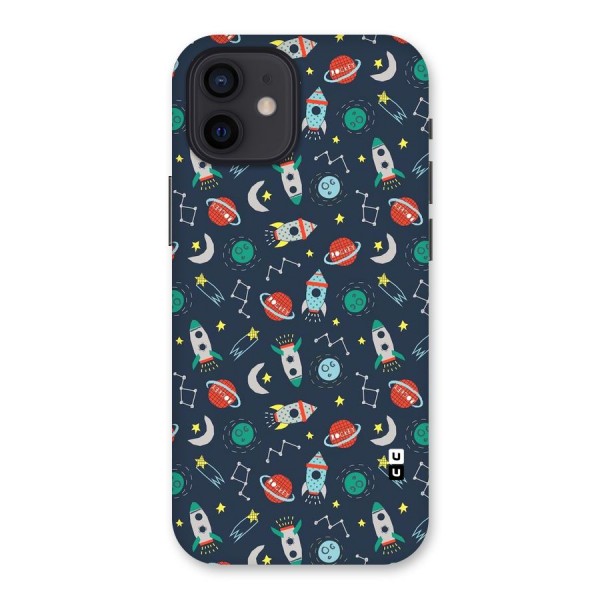 Space Rocket Pattern Back Case for iPhone 12