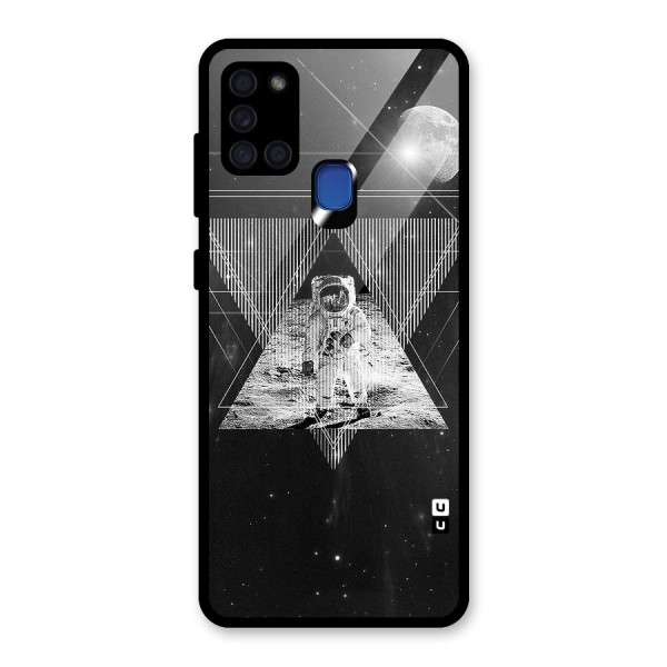 Space Triangle Abstract Glass Back Case for Galaxy A21s