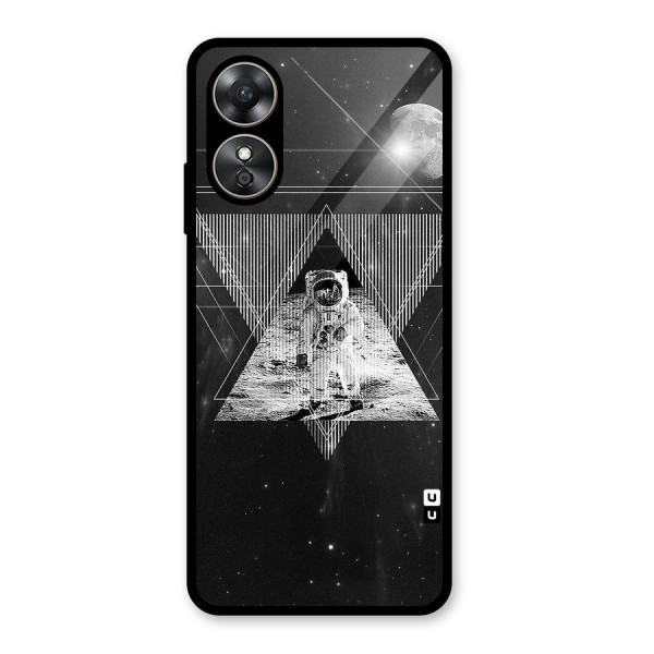 Space Triangle Abstract Glass Back Case for Oppo A17