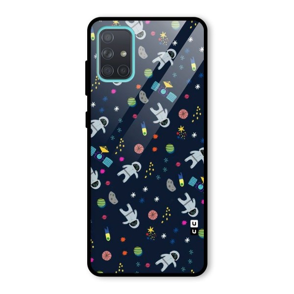 Spaceman Dance Glass Back Case for Galaxy A71