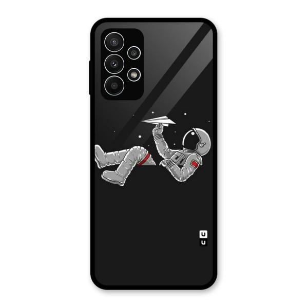 Spaceman Flying Glass Back Case for Galaxy A23