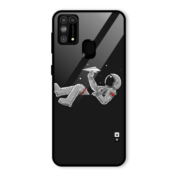 Spaceman Flying Glass Back Case for Galaxy M31