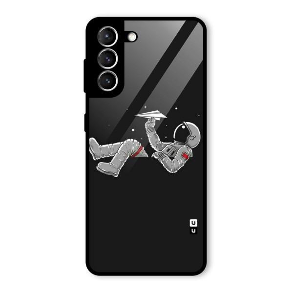 Spaceman Flying Glass Back Case for Galaxy S21 5G