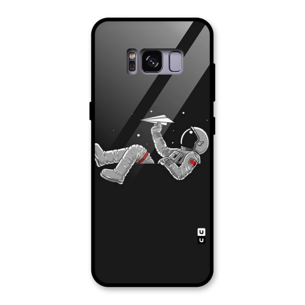 Spaceman Flying Glass Back Case for Galaxy S8