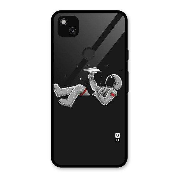 Spaceman Flying Glass Back Case for Google Pixel 4a