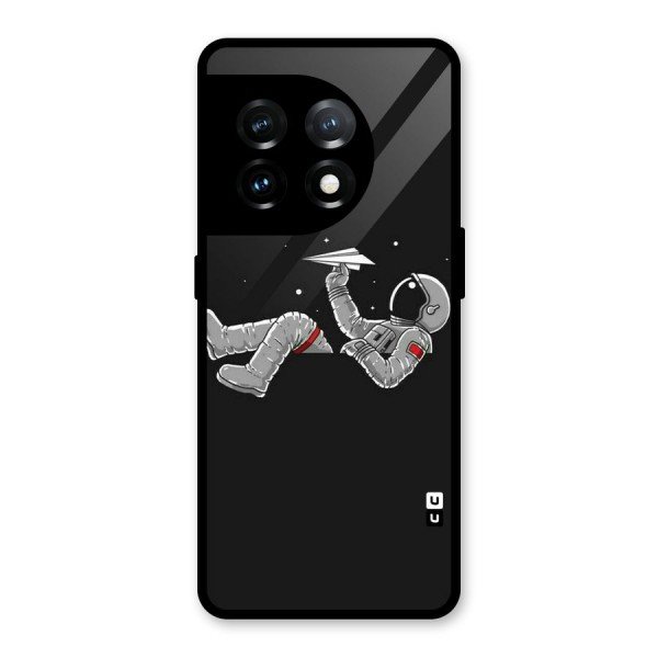 Spaceman Flying Glass Back Case for OnePlus 11