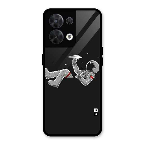 Spaceman Flying Glass Back Case for Oppo Reno8 5G