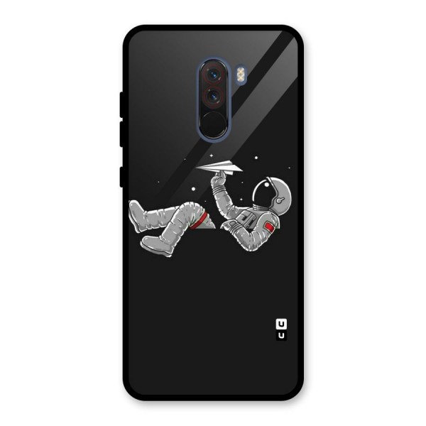 Spaceman Flying Glass Back Case for Poco F1