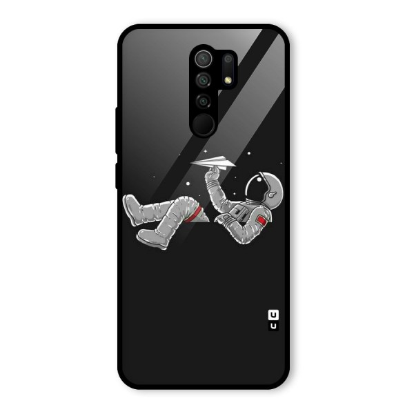 Spaceman Flying Glass Back Case for Redmi 9 Prime