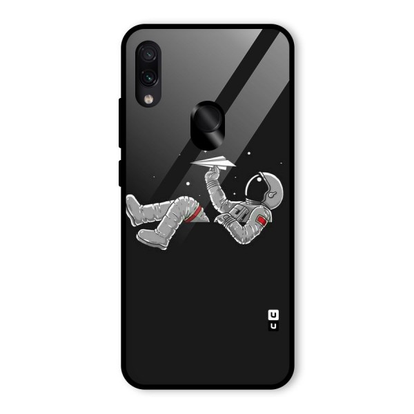 Spaceman Flying Glass Back Case for Redmi Note 7