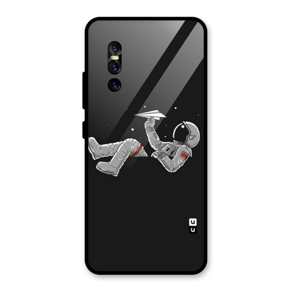 Spaceman Flying Glass Back Case for Vivo V15 Pro