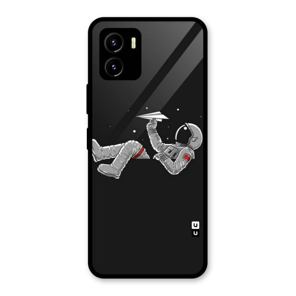 Spaceman Flying Glass Back Case for Vivo Y15s