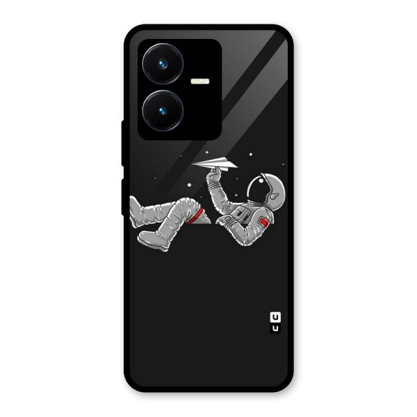 Spaceman Flying Glass Back Case for Vivo Y22