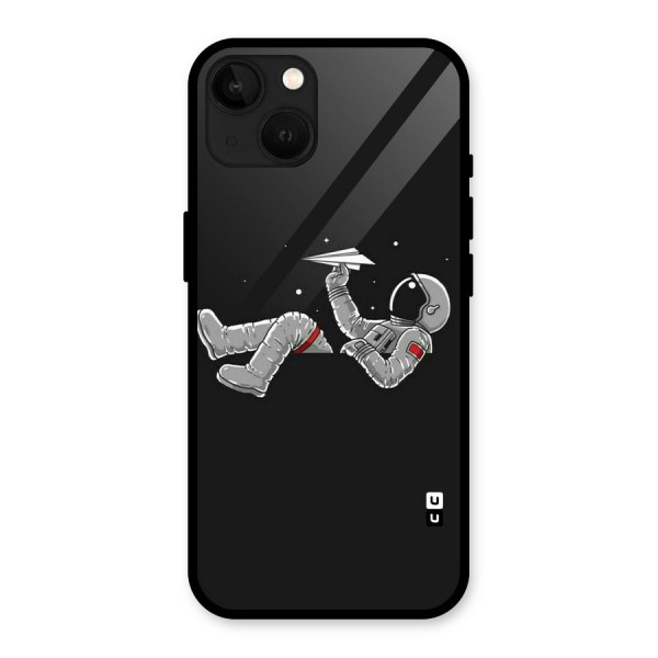 Spaceman Flying Glass Back Case for iPhone 13