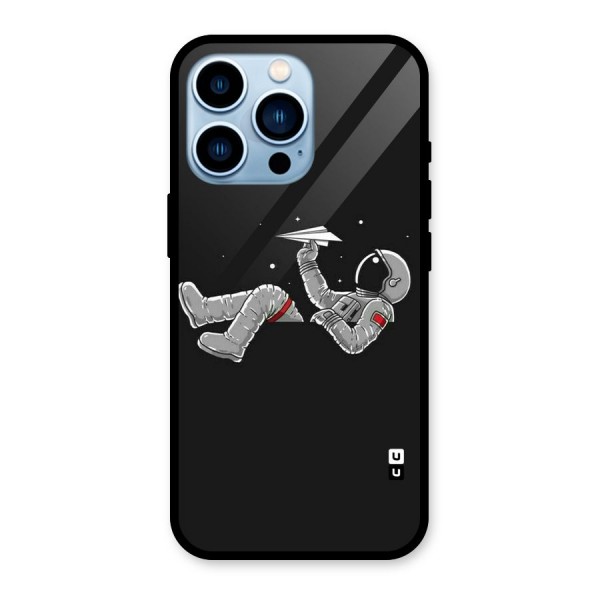 Spaceman Flying Glass Back Case for iPhone 13 Pro