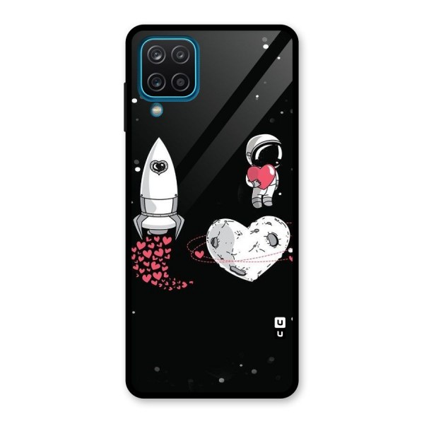 Spaceman Love Glass Back Case for Galaxy A12