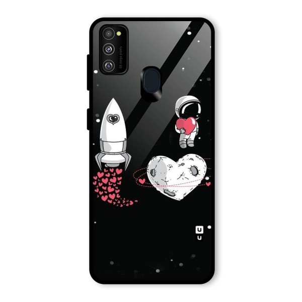 Spaceman Love Glass Back Case for Galaxy M21