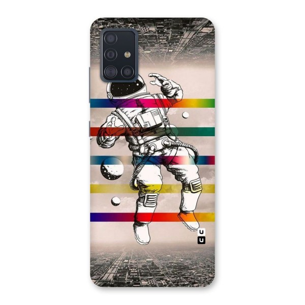 Spaceman Rainbow Stripes Back Case for Galaxy A51