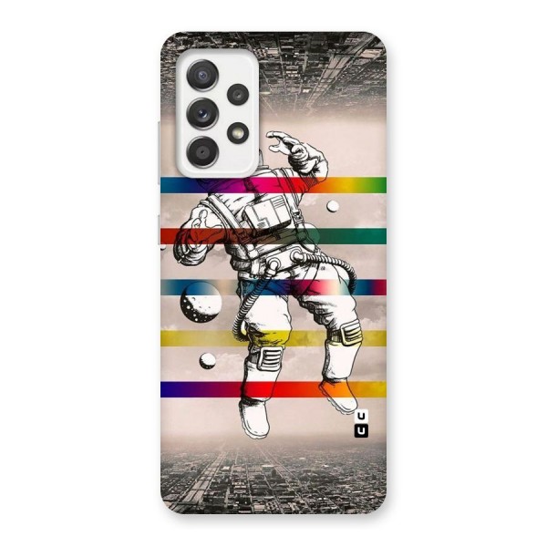 Spaceman Rainbow Stripes Back Case for Galaxy A52