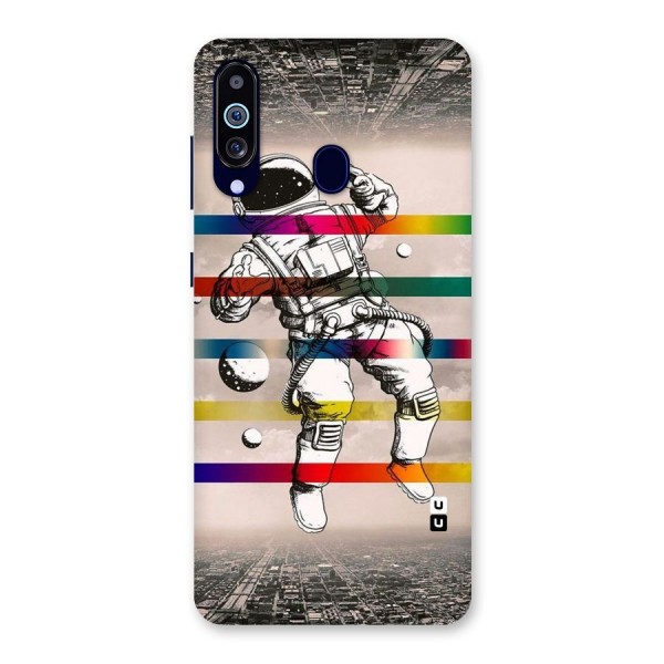 Spaceman Rainbow Stripes Back Case for Galaxy A60