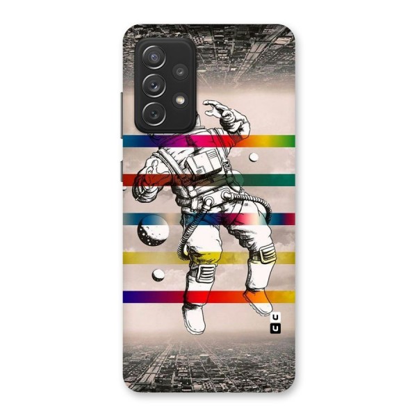 Spaceman Rainbow Stripes Back Case for Galaxy A72