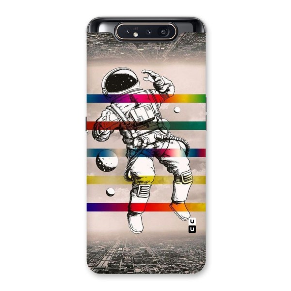 Spaceman Rainbow Stripes Back Case for Galaxy A80