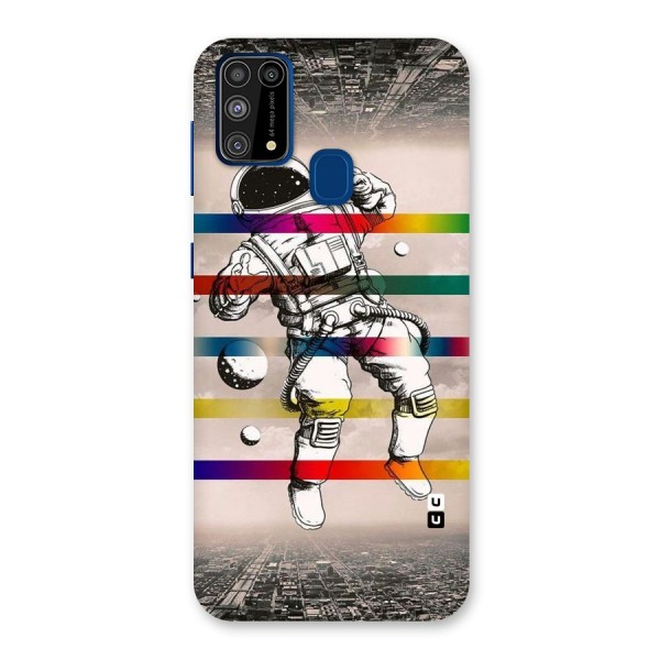 Spaceman Rainbow Stripes Back Case for Galaxy F41