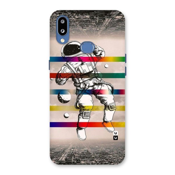 Spaceman Rainbow Stripes Back Case for Galaxy M01s