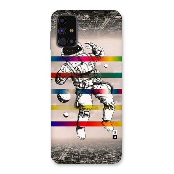 Spaceman Rainbow Stripes Back Case for Galaxy M31s