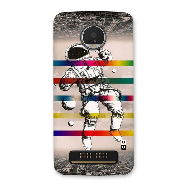 Spaceman Rainbow Stripes Back Case for Moto Z Play