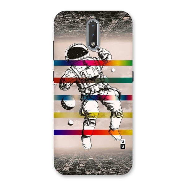 Spaceman Rainbow Stripes Back Case for Nokia 2.3