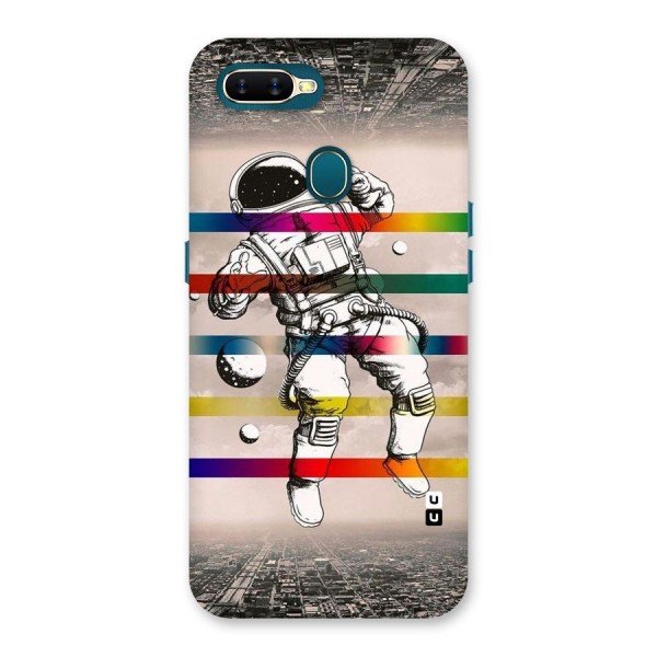 Spaceman Rainbow Stripes Back Case for Oppo A12