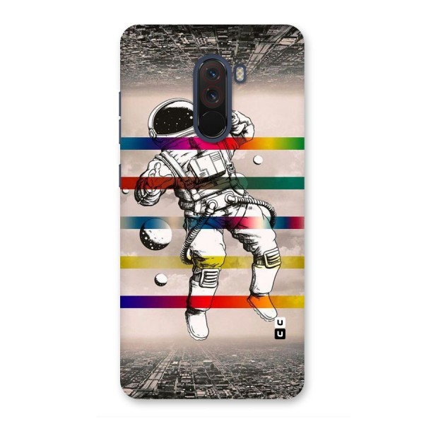 Spaceman Rainbow Stripes Back Case for Poco F1