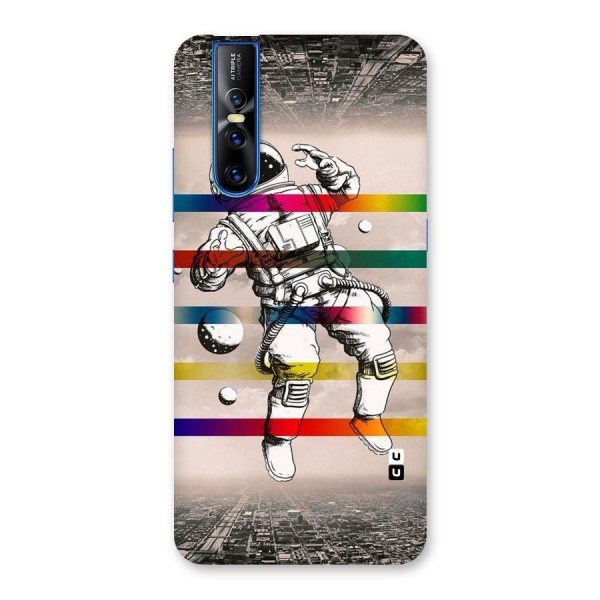 Spaceman Rainbow Stripes Back Case for Vivo V15 Pro