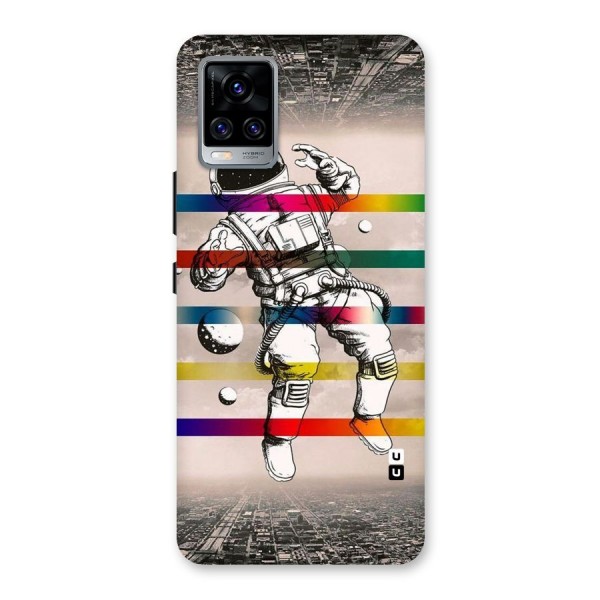 Spaceman Rainbow Stripes Back Case for Vivo V20 Pro