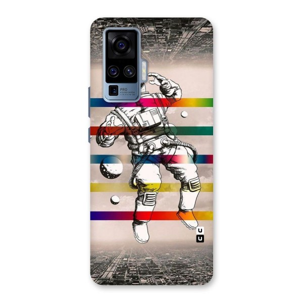 Spaceman Rainbow Stripes Back Case for Vivo X50 Pro