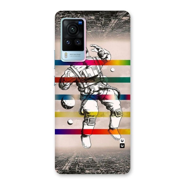 Spaceman Rainbow Stripes Back Case for Vivo X60 Pro